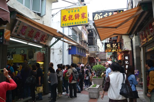 People queuing for local delicacies