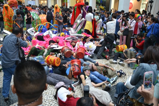 Street performances in old city Macau